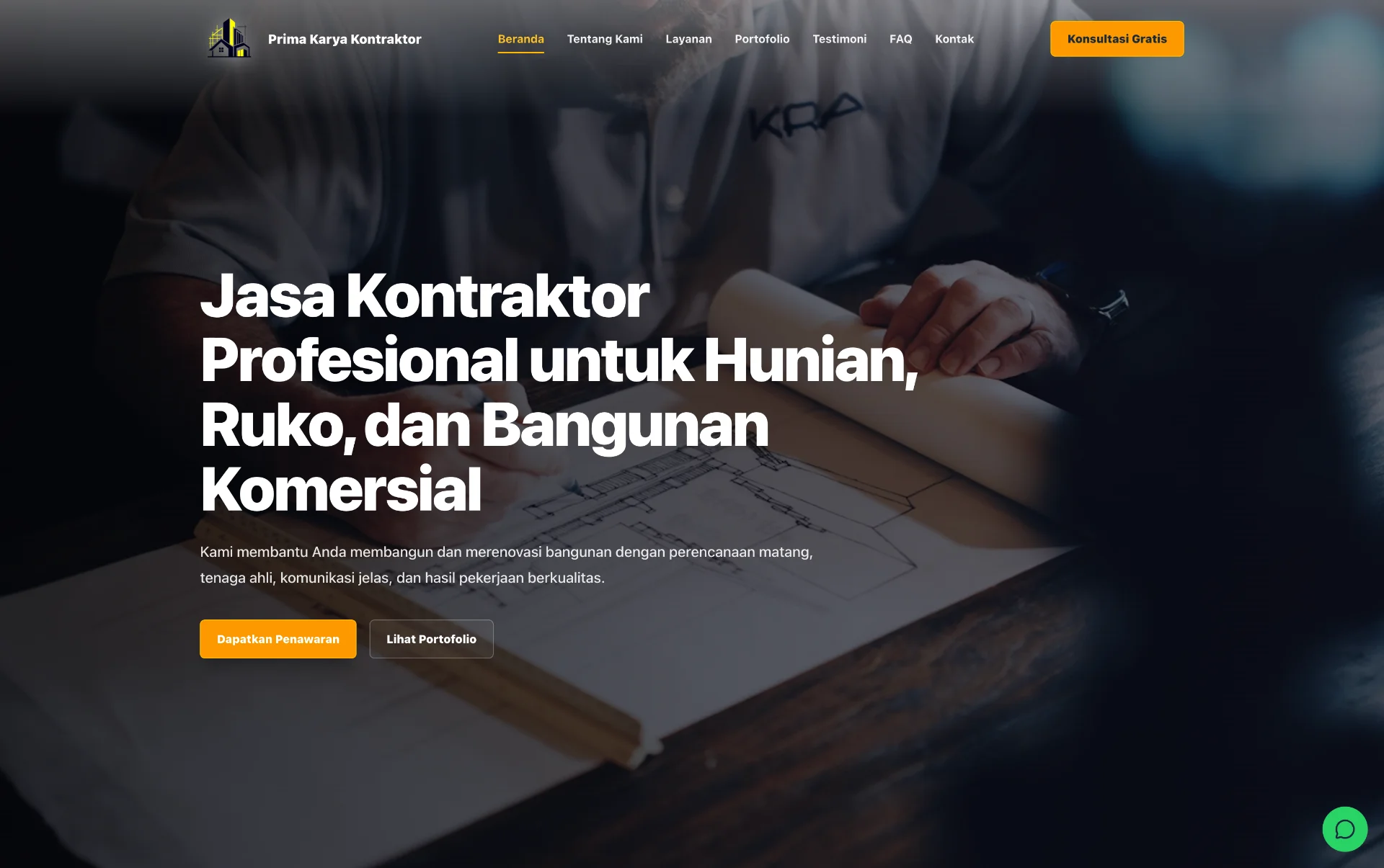 Prima Karya: Corporate Digital Presence untuk Kontraktor Premium